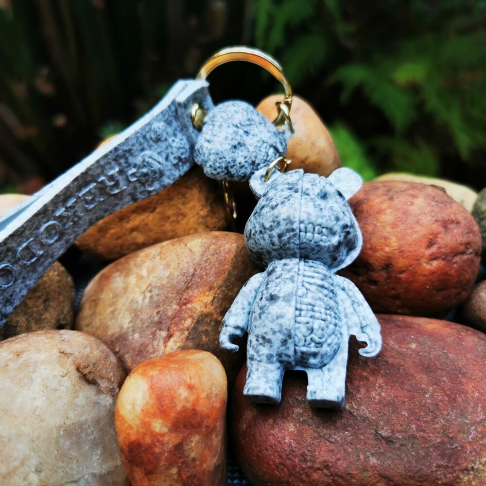 Keychain Skeleton Bear Granite